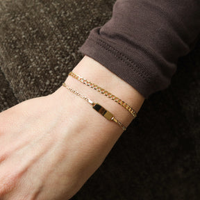 14K Gold Bracelet with Name | Figaro | 16-18 cm