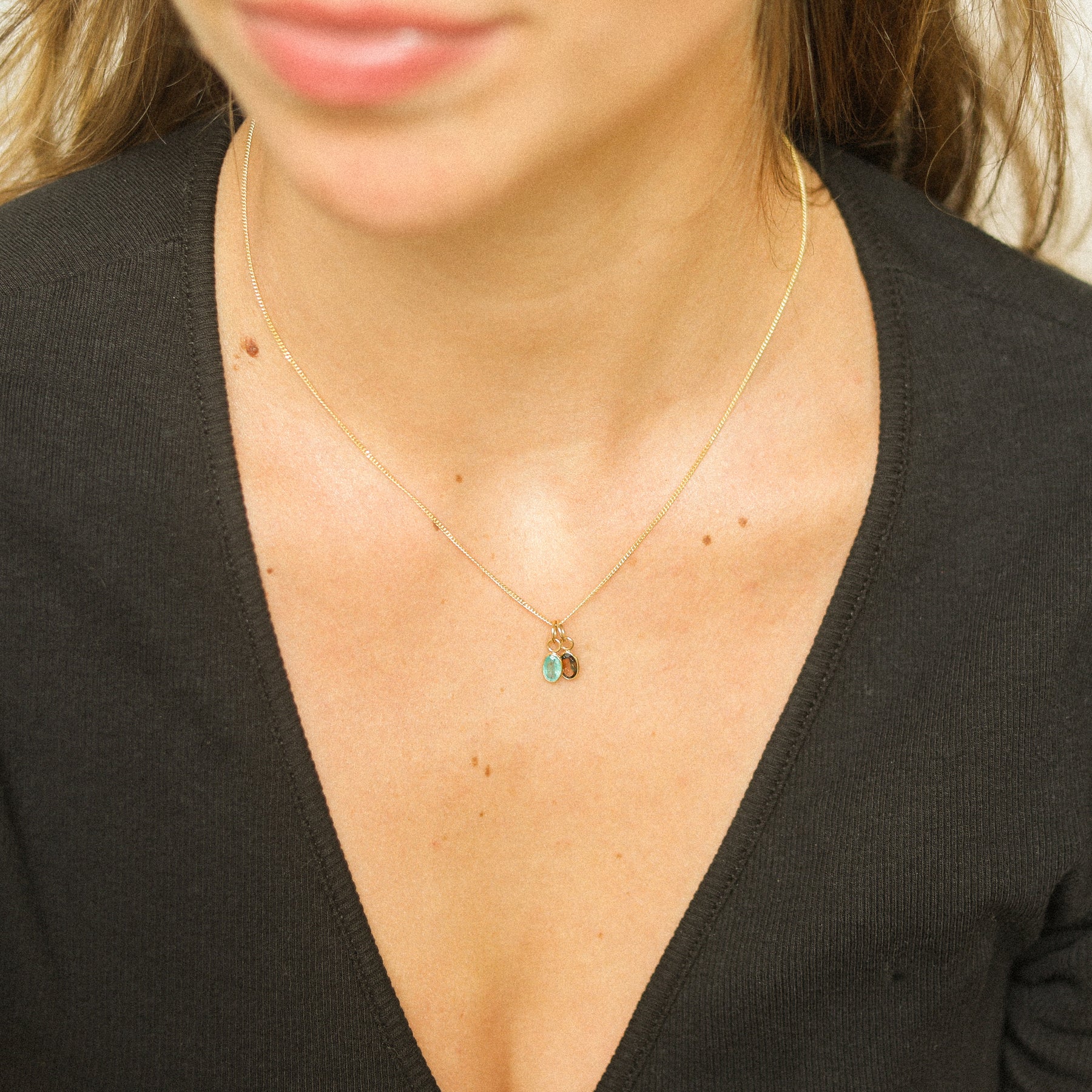 Emerald pendant | 14K Gold