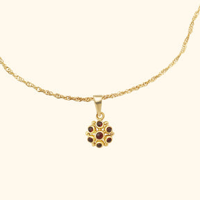 Bloom Granaat Ketting | Gold Plated