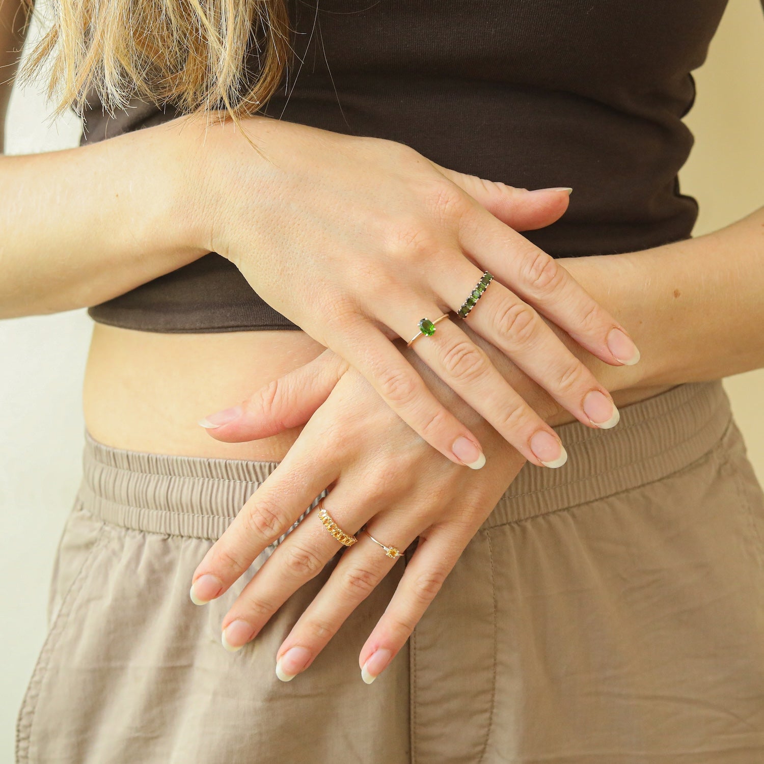 Ciara Citrine Diamond ring | 9K