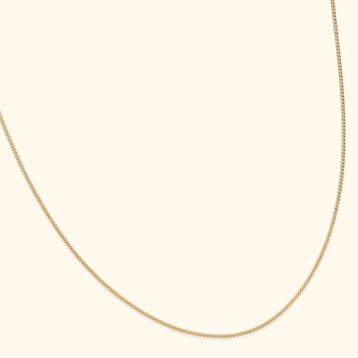 Gold Necklace 14K Gold | 1 mm gourmet chain