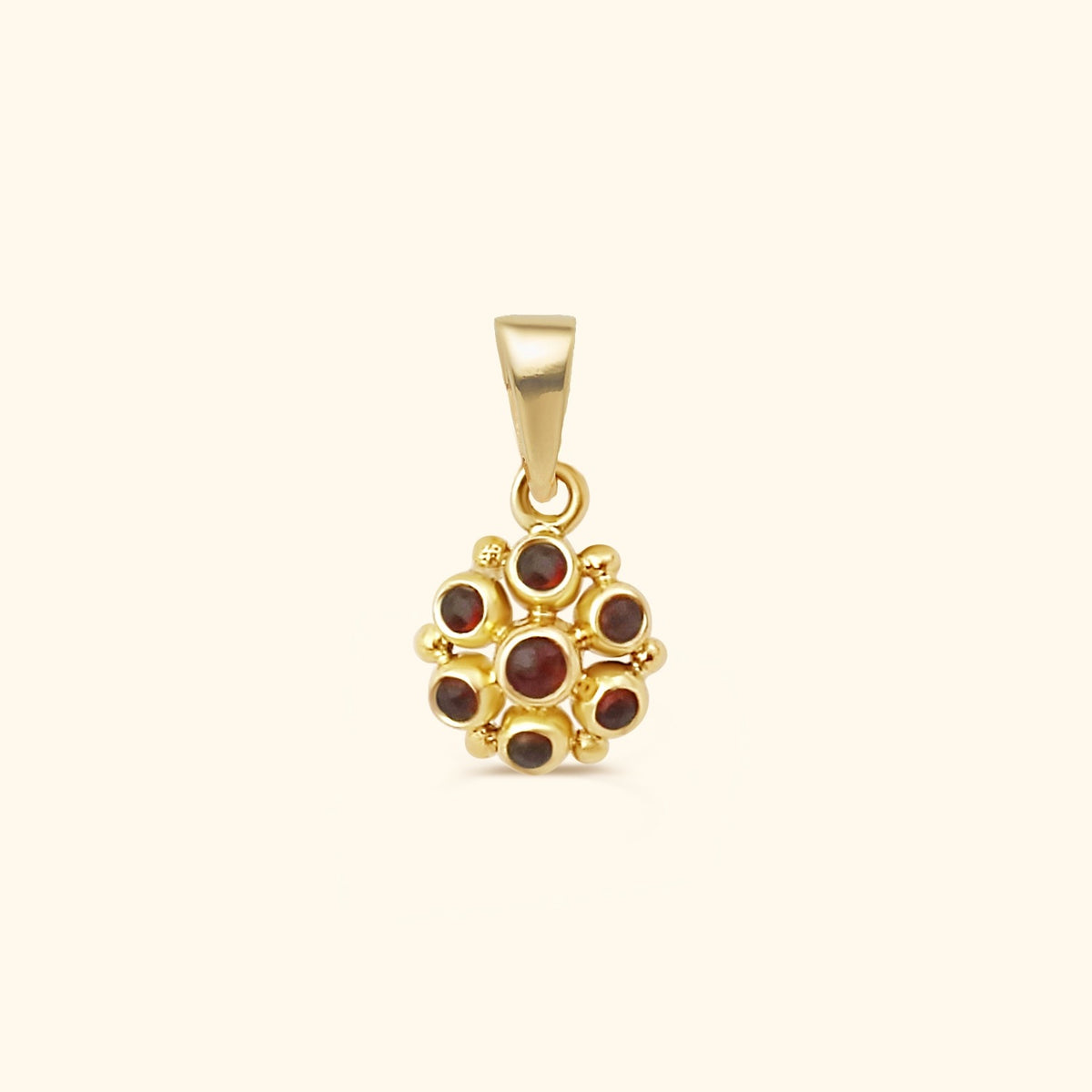 Vintage Garnet Pendant | 14K Gold