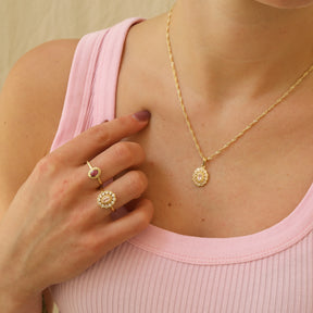 Kae Rose Quartz Flower Necklace